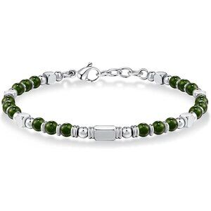 Dark Green Trendy Beaded Boho Bracelet